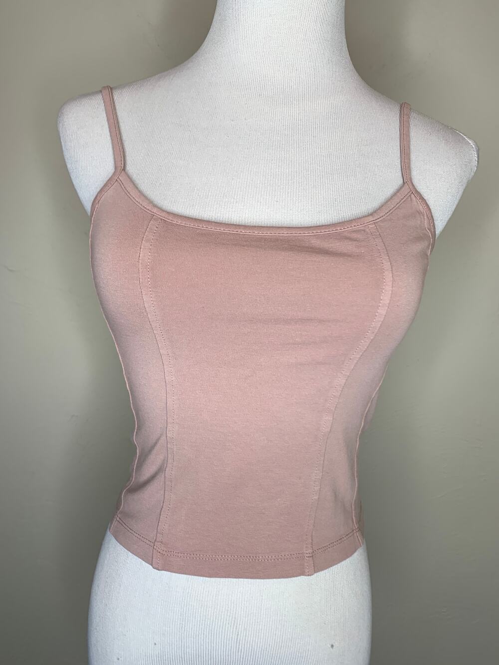 Topshop Cropped Tank Camisole Sz 4 Blush Pink
